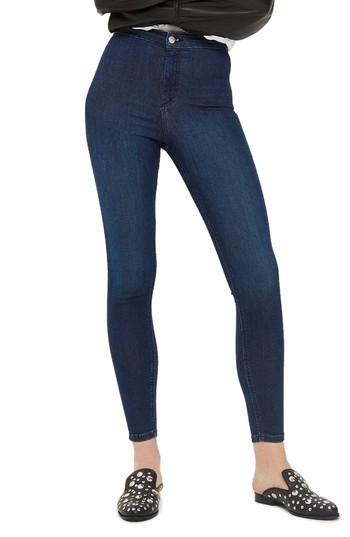 Women's Topshop Joni High Waist Ankle Skinny Jeans W X 32l (fits Like 27w) - Blue