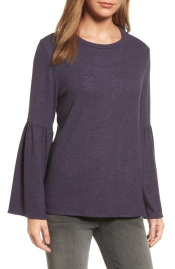 Women's Gibson Bell Sleeve Cozy Fleece Pullover, Size - Purple