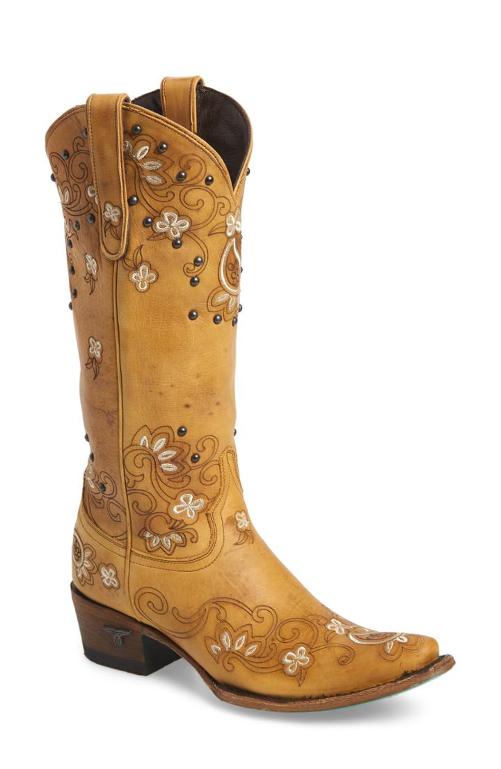 Women's Lane Boots Sweet Paisley Embroidered Western Boot M - Beige