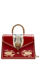 Gucci Large Broche Beetle Print Leather Satchel -