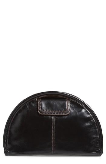 Hobo Compass Leather Half Moon Clutch - Black