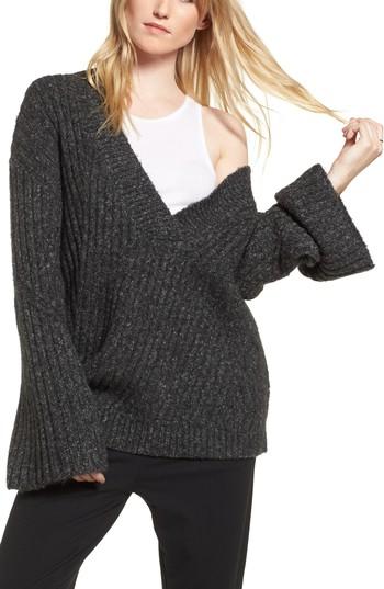 Women's Treasure & Bond Bell Sleeve Sweater, Size - Grey