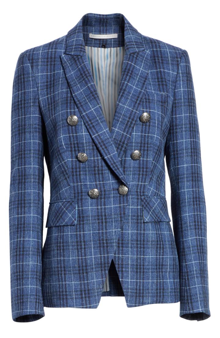 Women's Veronica Beard Miller Wool Blend Plaid Dickey Jacket