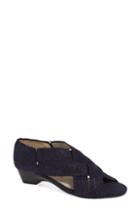 Women's Amalfi By Rangoni Desio Embossed Cross Strap Sandal M - Blue