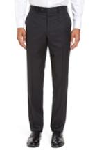 Men's Jb Britches Flat Front Solid Wool Trousers R - Black