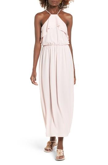 Women's Lush Ruffle Maxi Dress - Pink