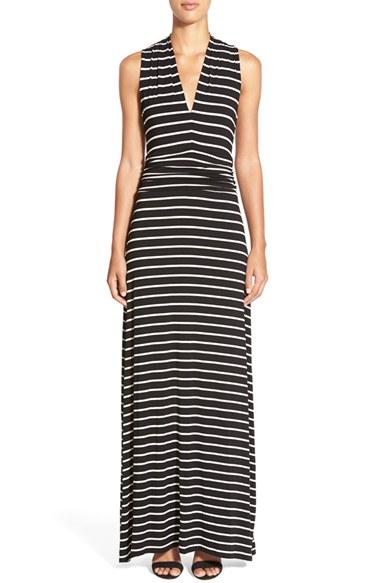 Women's Vince Camuto 'pine Stripe' Sleeveless Halter Style Maxi Dress