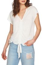Women's 1.state Cinched Front Linen Top, Size - White