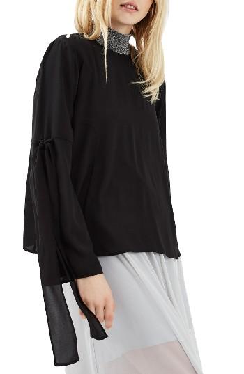 Women's Topshop Tie Sleeve Blouse