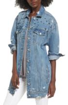 Women's Blanknyc High Voltage Studded Denim Jacket - Blue