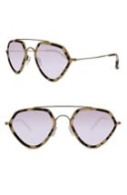 Women's Smoke X Mirrors Geo Ii 54mm Sunglasses - Matte Gold/ Silver Mirror