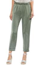 Women's Vince Camuto Hammered Satin Crop Jogger Pants, Size - Green