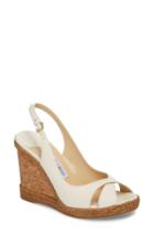 Women's Jimmy Choo Amely Slingback Wedge Sandal Us / 34eu - White