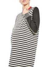 Women's Topshop Stripe Maternity Sweatshirt Dress Us (fits Like 0-2) - Grey