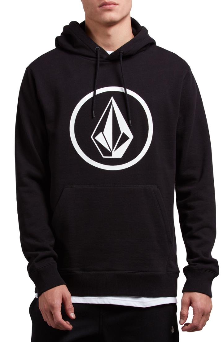Men's Volcom Logo Pullover Hoodie - Black