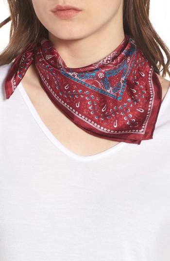 Women's Rebecca Minkoff Border Paisley Silk Scarf, Size - Red