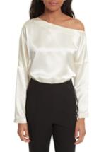 Women's Tibi One-shoulder Silk Top - Ivory