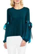 Women's Vince Camuto Tie Sleeve High/low Chiffon Mix Top