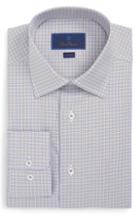 Men's David Donahue Trim Fit Pattern Dress Shirt .5 - 32/33 - Brown