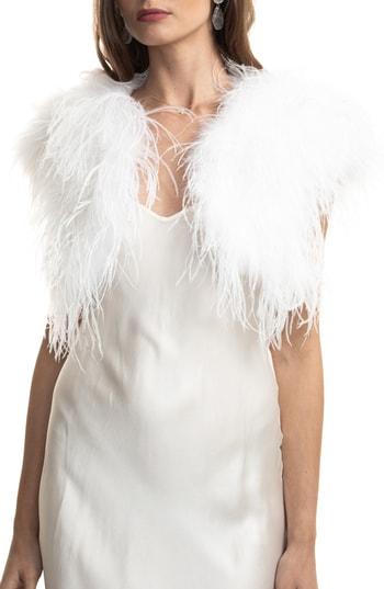 Women's Bubish Berlin Ostrich Feather Bolero - Ivory