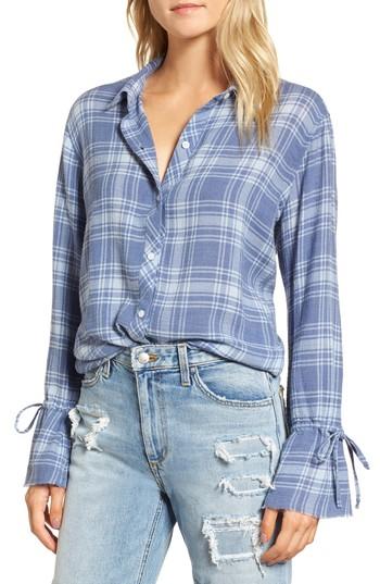Women's Rails Astrid Tie Cuff Shirt, Size - Blue