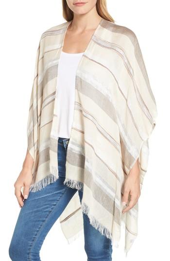 Women's Echo Pacific Stripe Ruana, Size - Grey