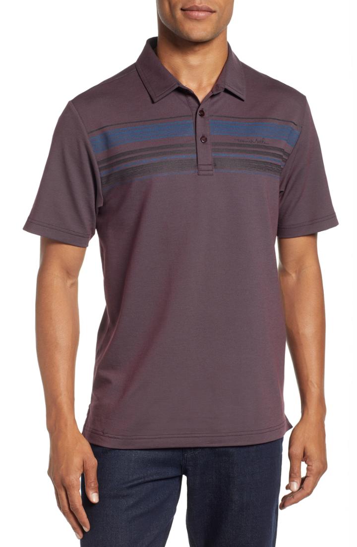 Men's Travis Mathew Down Beat Fit Pique Polo, Size Large - Red