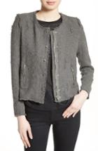 Women's Iro Snap Front Crop Cotton Tweed Jacket Us / 34 Fr - Grey