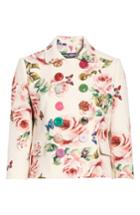 Women's Dolce & Gabbana Embellished Button Floral Jacket Us / 38 It - Pink