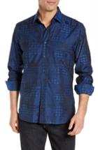 Men's Robert Graham Luxor Regular Fit Pattern Mix Sport Shirt - Blue