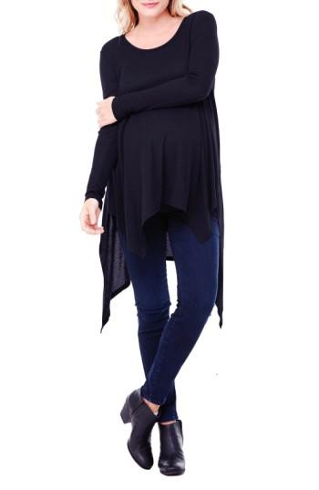 Women's Ingrid & Isabel Handkerchief Maternity Tunic Top - Black