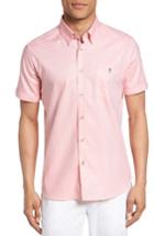 Men's Ted Baker London Wooey Extra Slim Fit Mini Texture Sport Shirt (l) - Pink