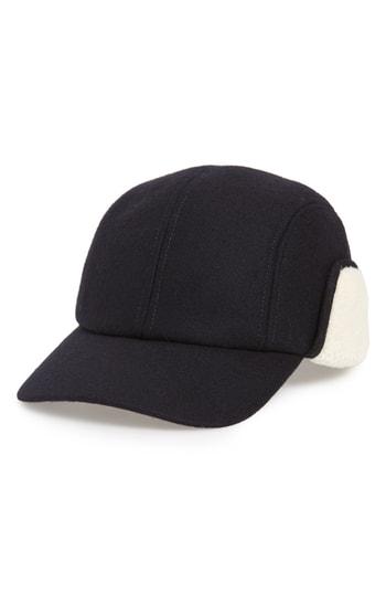 Women's Rag & Bone Pilot Cap With Faux Shearling Trim - Blue