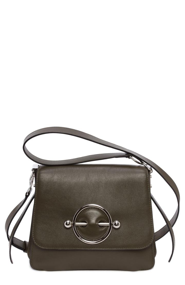 Jw Anderson Disc Leather Crossbody Bag - Green