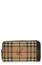 Men's Burberry Haymarket Large Faux Leather Zip Wallet - Black