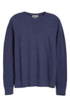 Men's Canali Stripe Crewneck Wool Sweater Us / 52 Eu - Blue