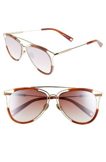 Women's Haze Arch 55mm Gradient Lens Modified Aviator Sunglasses - Soft Tortoise
