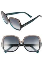 Women's Mcm 58mm Oversize Square Sunglasses - Striped Grey/ Petrol