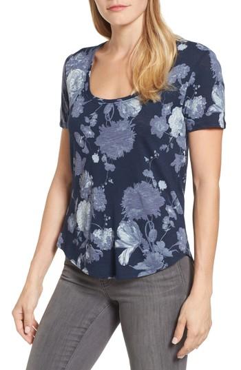 Women's Lucky Brand Floral Print Tee - Blue