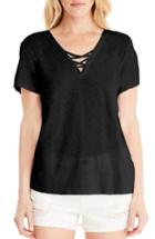 Women's Michael Stars Supima Cotton Tee, Size - Black