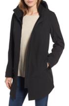 Women's Kristen Blake Stand Collar Raincoat With Detachable Hood - Black