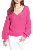 Women's Bp. V Neck Cotton Sweater, Size - Pink