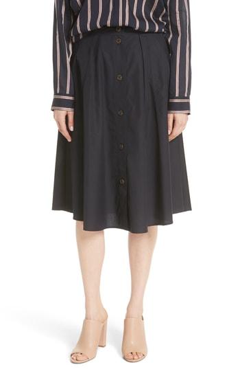 Women's Vince Button Front Skirt - Blue