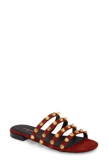 Women's Balenciaga Studded Slide Sandal .5us / 36.5eu - Red