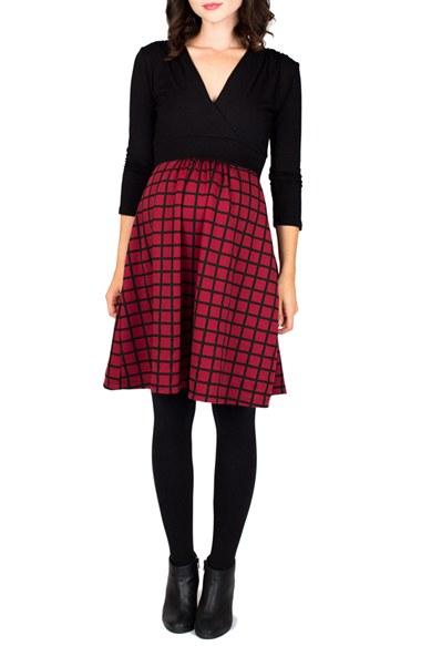 Women's Nom 'nora' Surplice Maternity/nursing Dress - Red
