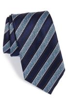 Men's Ermenegildo Zegna Stripe Silk Tie, Size - Blue