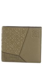 Men's Loewe Puzzle Bifold Leather Wallet - Green