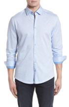 Men's Stone Rose Flame Contemporary Fit Sport Shirt (s) - Blue
