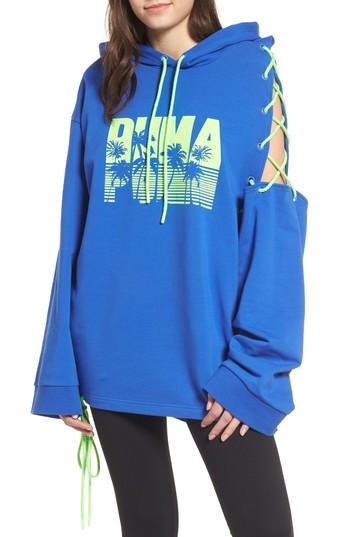 Women's Fenty Puma By Rihanna Side Lace-up Hoodie - Blue