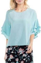 Women's Vince Camuto Drop Shoulder Ruffle Sleeve Blouse, Size - Blue